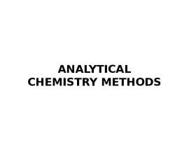 Analytical chemistry methods