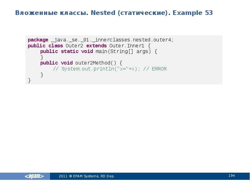 Nested class java