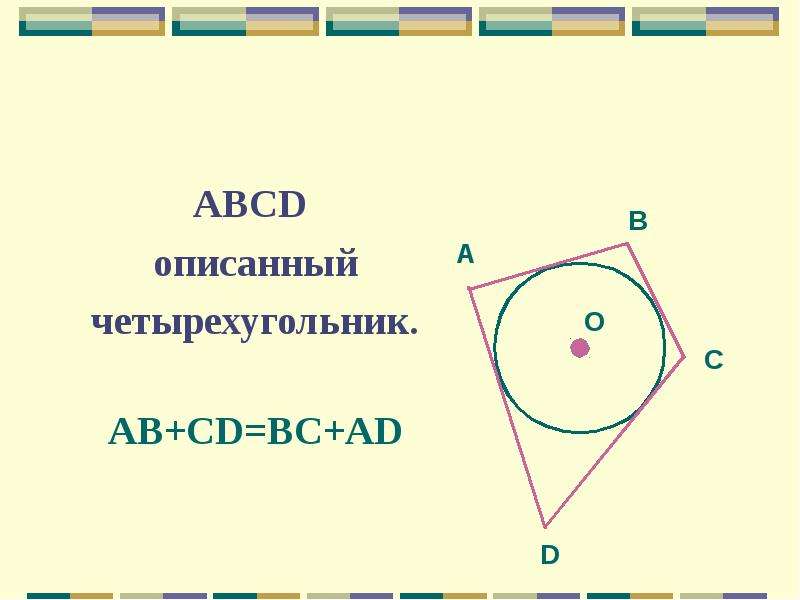 Теорема об окружности вписанной в четырехугольник