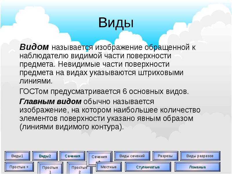 Изображение обращенной к наблюдателю видимой части предмета