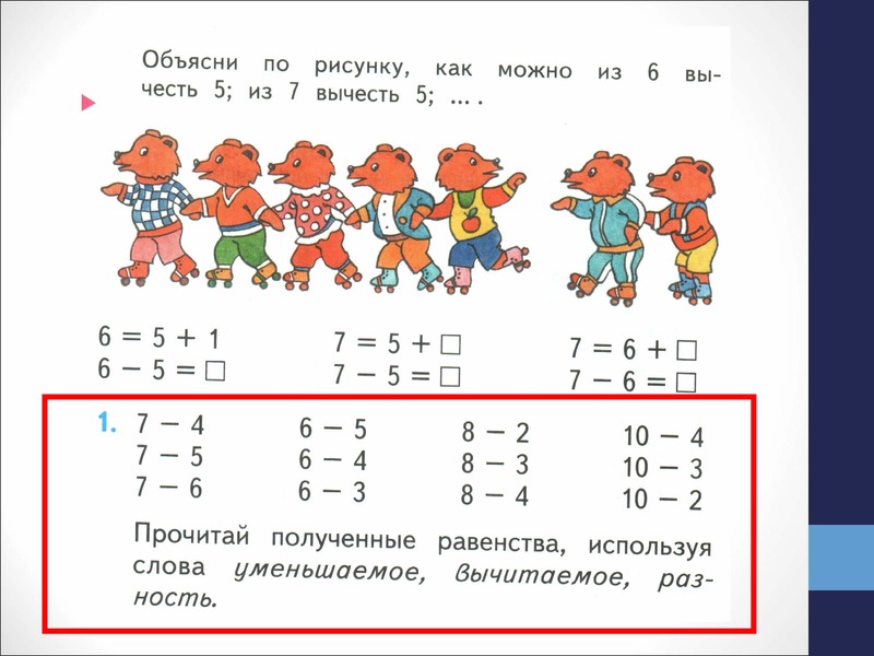 30 числа 6. Вычитание чисел 6 7. Вычитание чисел 6 и 7 презентация. Вычитание из чисел 6 7. Вычитание чисел -6 -7 состав чисел 6 7.