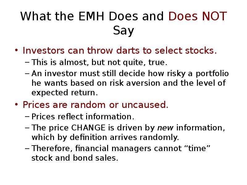 explain what the efficient market hypothesis means to investors