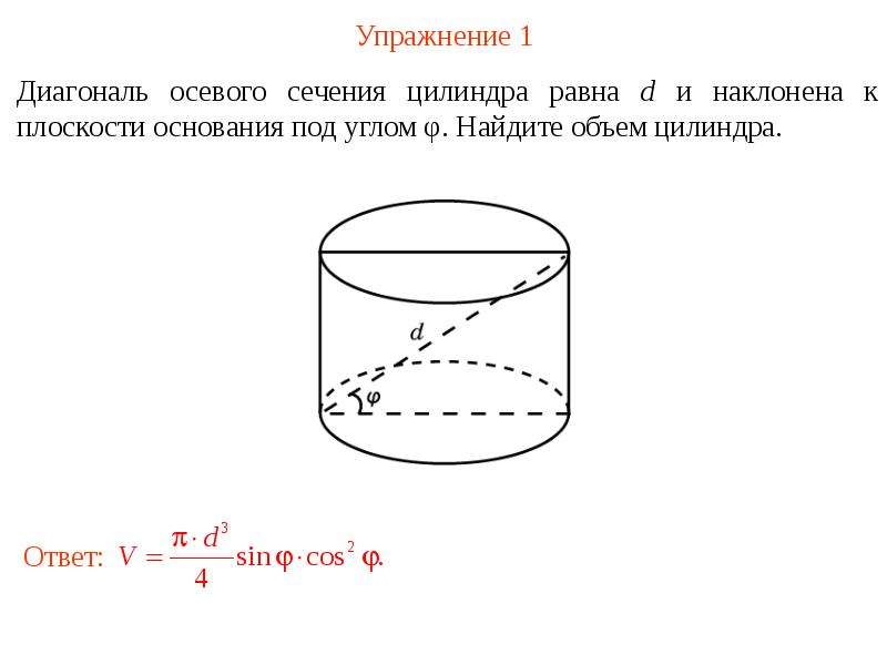 Угол между диагональю и образующей. Диагональ осевого сеяе. Диагональ осевого сечения. Диагональ сечения цилиндра. Диагональ осевого цилиндра.