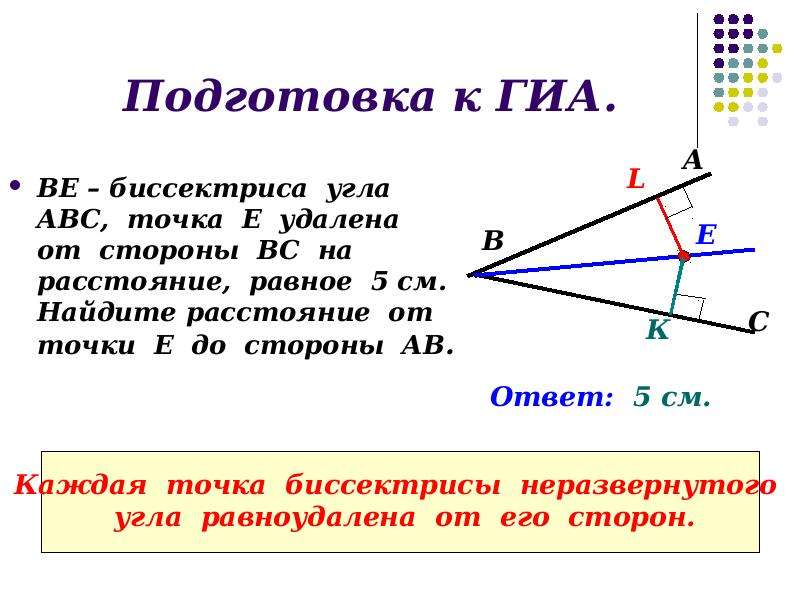 Найдите длину биссектрисы угла