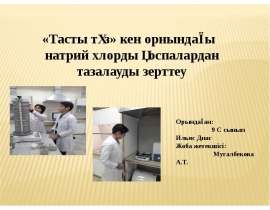 Тасты тұз кен орнындағы натрий хлорды қоспалардан тазалауды зерттеу