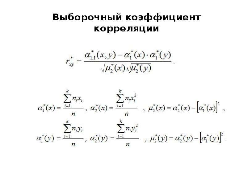 Методики определения корреляционной связи