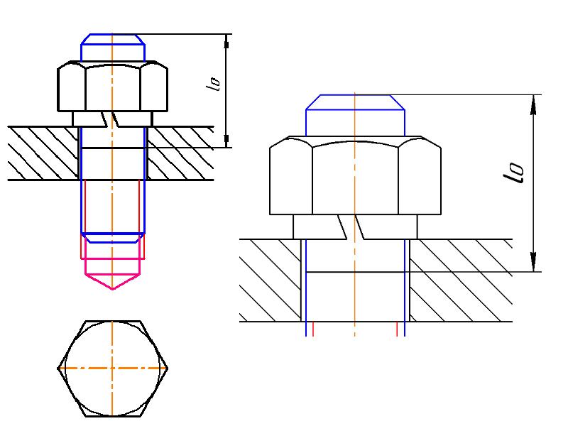 Соединение деталей шпилькой чертеж