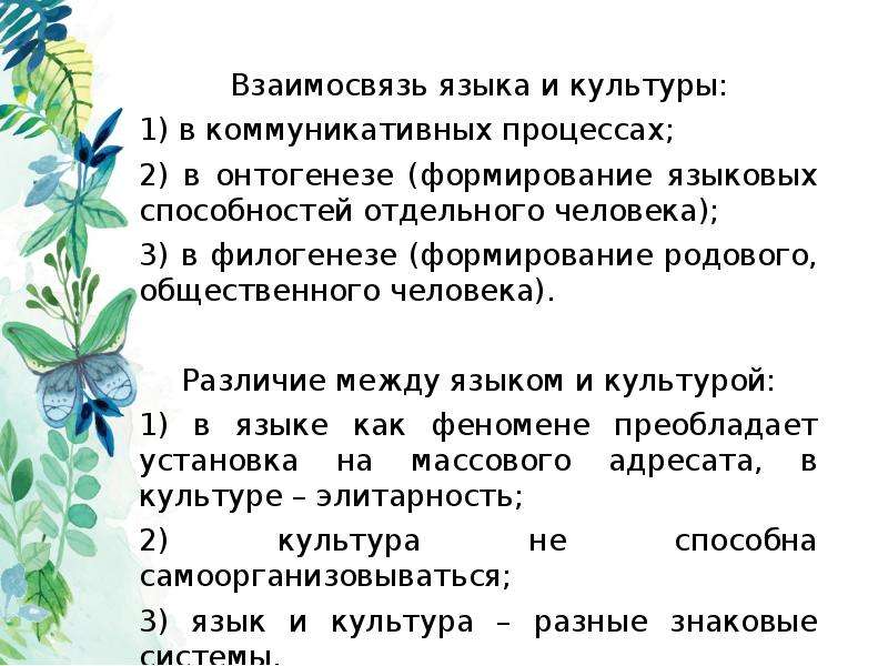 Язык и этнос. Взаимосвязь языка и культуры - презентация, доклад, проект скачать