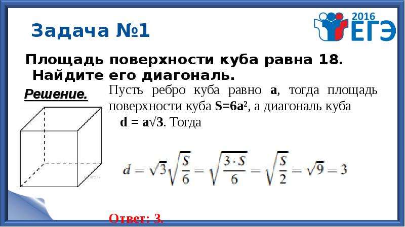 Формула полной поверхности куба