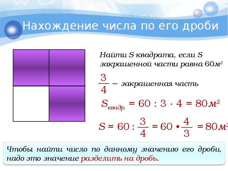 Презентация 5 класс дроби нахождение дроби от числа