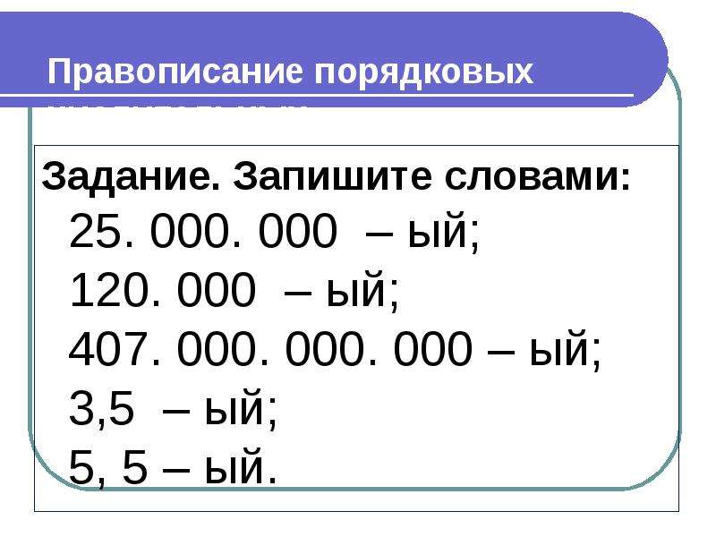 Правописание имен числительных 10 класс презентация