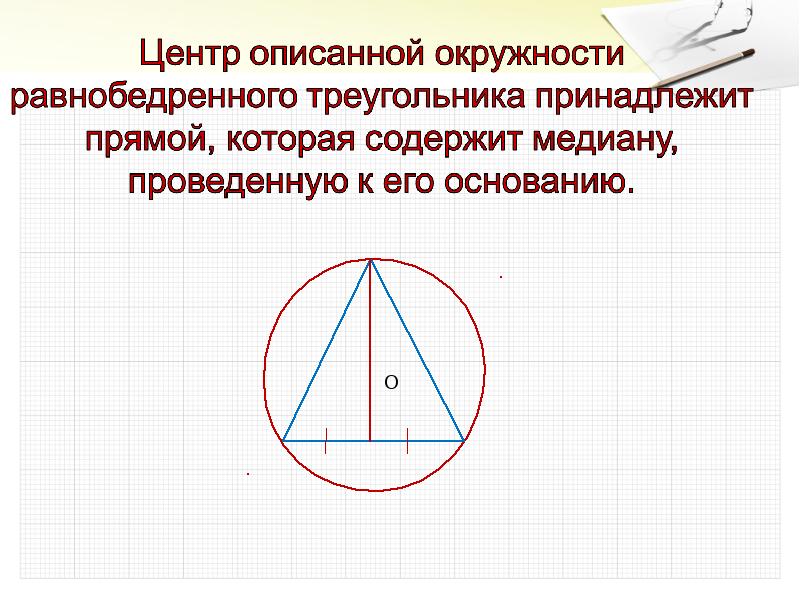 Около любого треугольника можно описать окружность рисунок