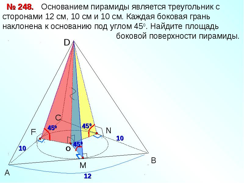 Основание пирамиды. Основанием пирамиды является треугольник. Каждая боковая грань пирамиды. Каждый боковая грань пирамиды наклонена к основанию под углом. Пирамида с основания с итреугольником.