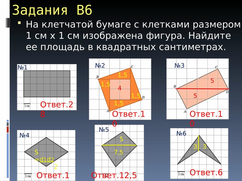 Площадь фигуры 7 класс геометрия