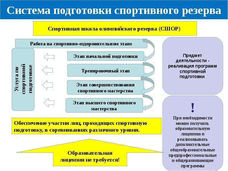 Схема компонентов системы спортивной подготовки