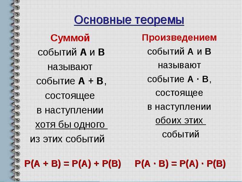 Сумма двух произведений. Сумма и произведение событий. Сумма событий произведение событий. Вероятность суммы и произведения событий. Сумма и произведение событий примеры.