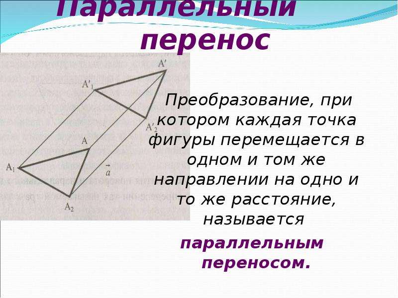 Параллельный перенос фигуры. Параллельный перенос фигуры на плоскости. Параллельный перенос геометрия объемные фигуры. Преобразование параллельного переноса.