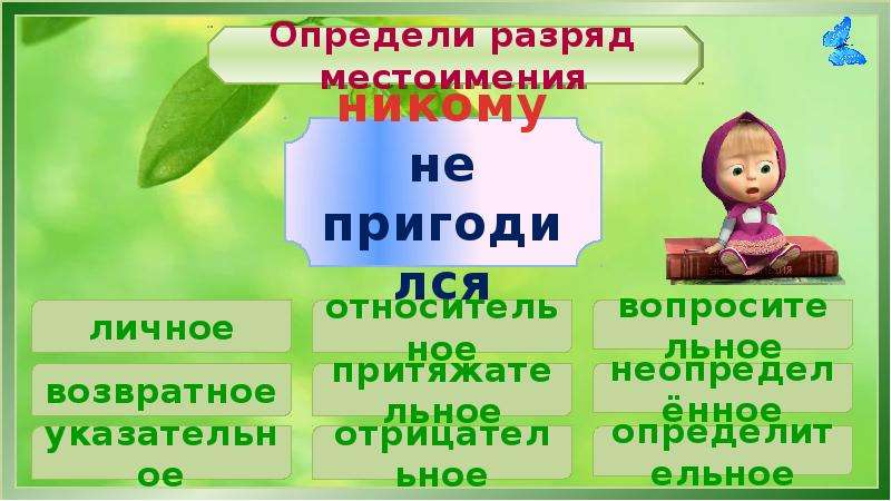 Разряды местоимений. Никто разряд местоимения. Определи разряд местоимения некого. Определи разряд местоимения никто.