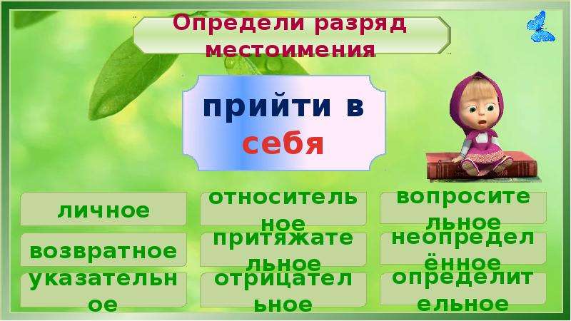 Возвратные и неопределенные местоимения. Цветок 9 лепестков разряда местоимения шаблон.