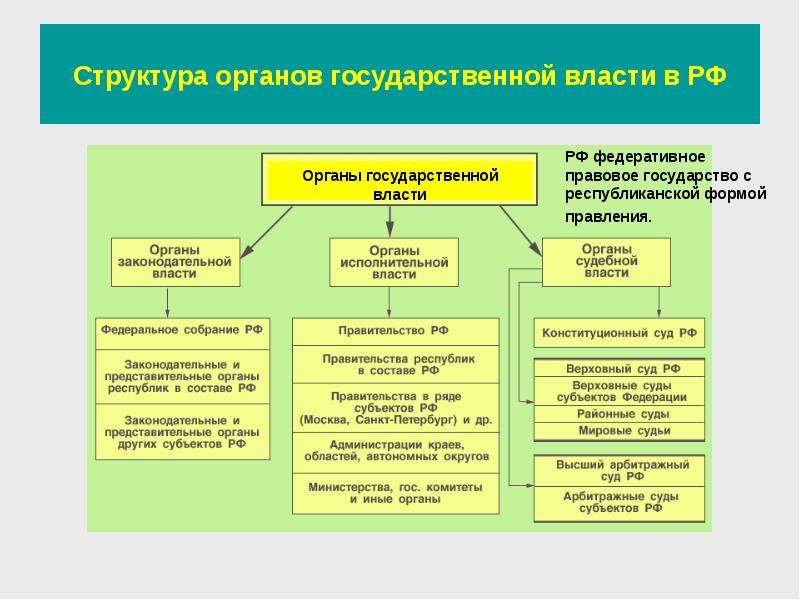Структура органов государственной власти в РФ