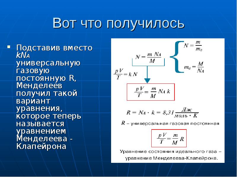 Газовая постоянная презентация