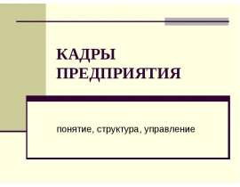 Кадры: понятие, структура, управление