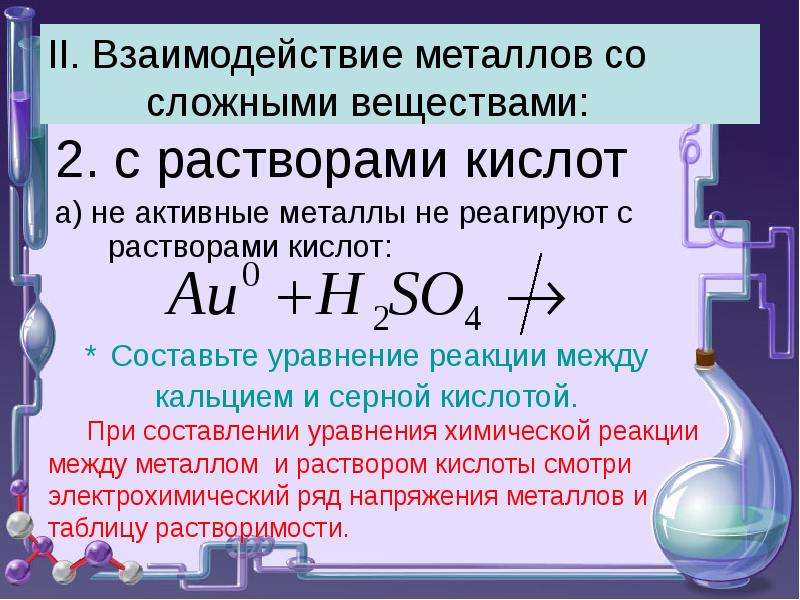 Химические свойства металлов презентация