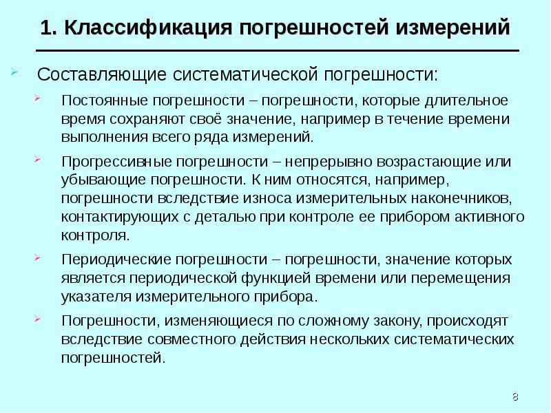 Тема погрешности измерений