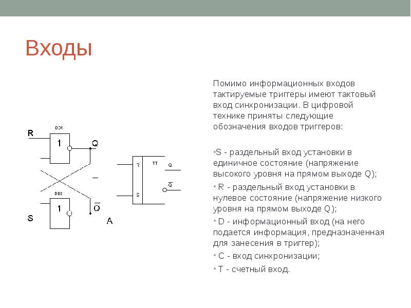 Триггер обозначение на схеме