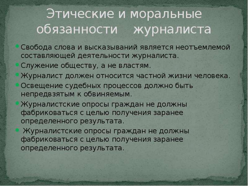 Журналистская этика презентация