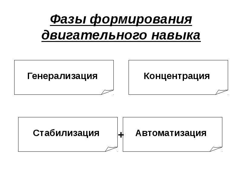 Формирование двигательных умений и навыков. Фазы формирования двигательного навыка. Физиологические фазы формирования двигательных навыков. Схема формирования двигательного навыка. Последовательность фаз формирования двигательного навыка.