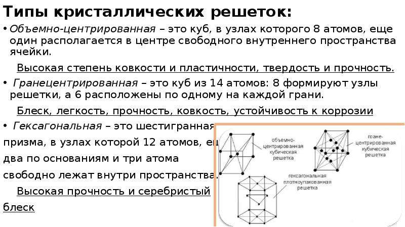 Типы металлов. Типы кристаллических решеток ОЦК ГЦК. Типы кристаллических решеток ОЦК ГЦК ГПУ. Кубическая объемно центрированная. Объемно центрированная кристаллическая решетка.