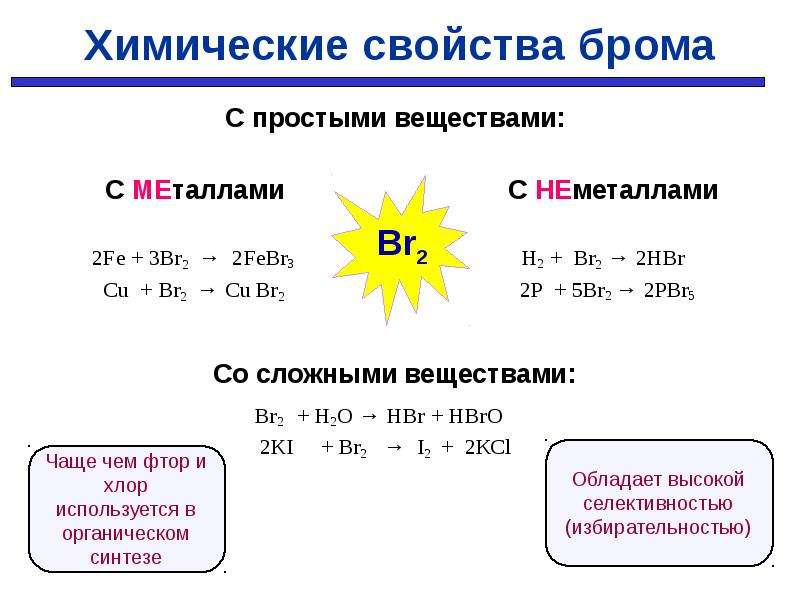 Физические свойства брома. Взаимодействие брома с металлами. Взаимодействие брома с неметаллами. Взаимодействие химические свойства брома. Физ св-ва брома.