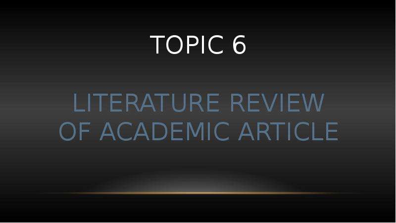 Academic article