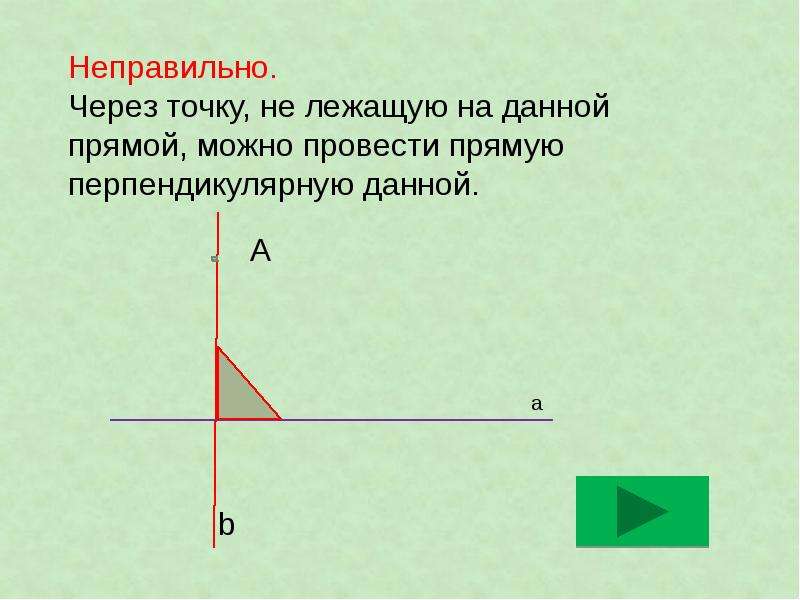 Через точку провести прямую перпендикулярную прямой