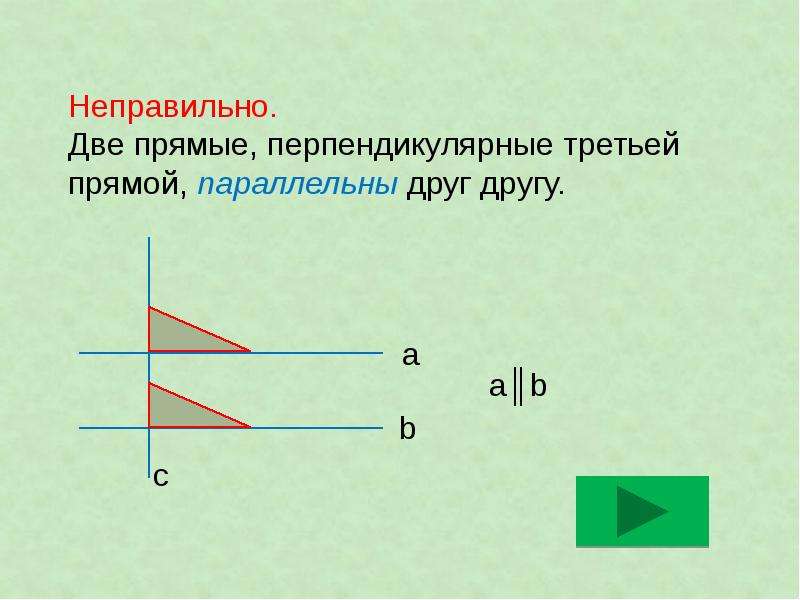 Две прямые параллельные третьей прямой перпендикулярны