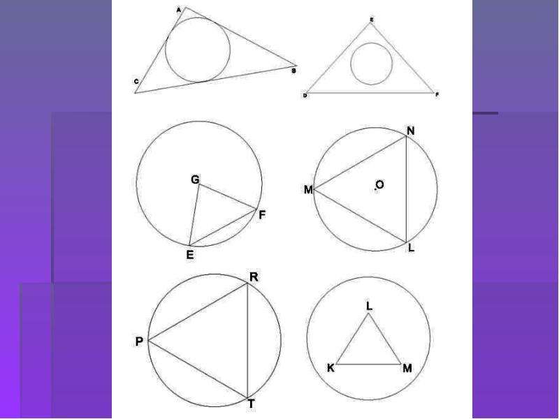Многоугольник вписанный в окружность. Вписанный многоугольник в окружность на готовых чертежах.