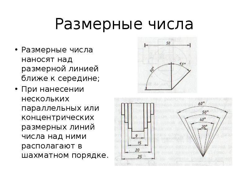 Размерные числа на чертеже