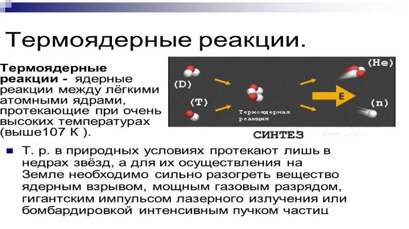 Презентация на тему термоядерная реакция по физике 9 класс