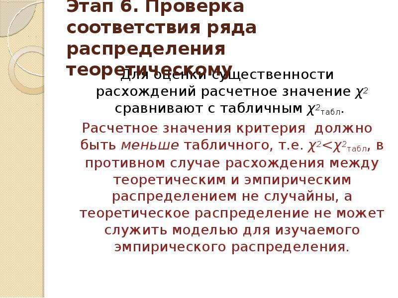 Проверка 6. Проверка соответствия теоретическому распределению. Критерии значимости услуг для потребителей. Проверка соответствия ряда остатков случайному распределению. В чем состоит смысл критерия компенсации?.