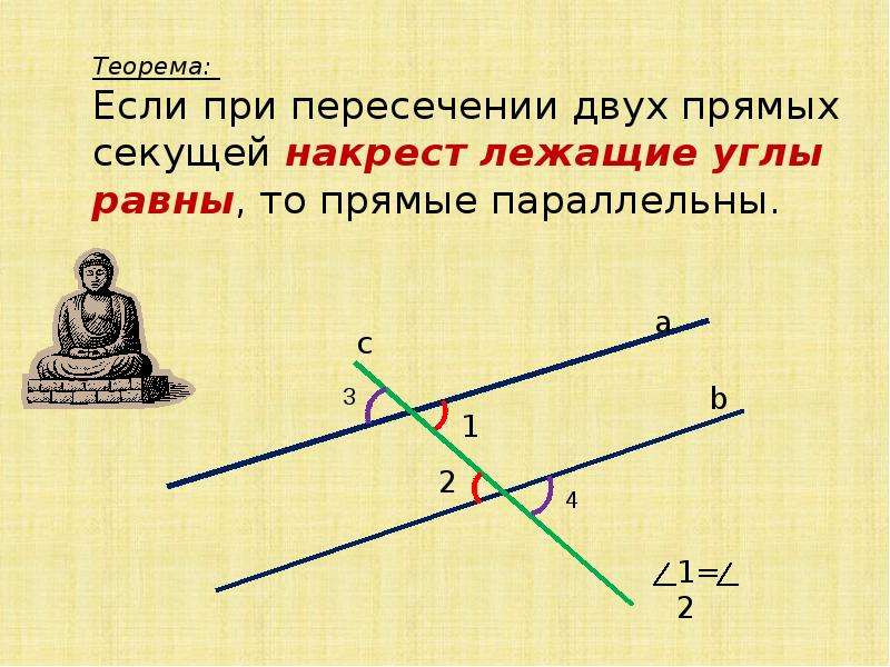 Накрест лежащие углы теорема