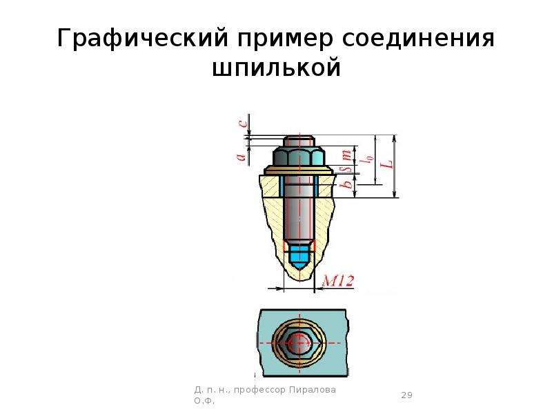 Условное изображение шпилечного соединения