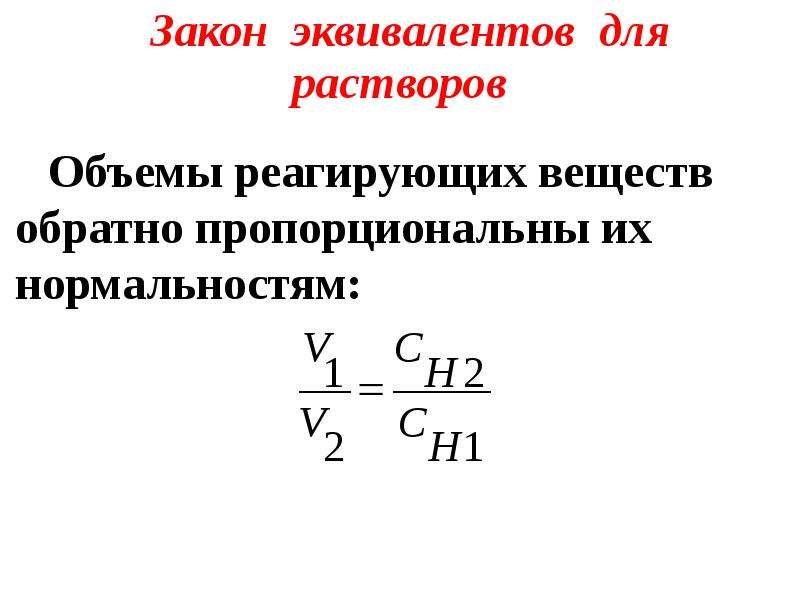 Основные параметры раствора