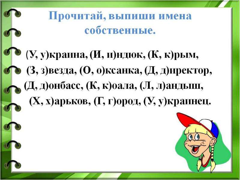 Заглавная буква в словах 1 класс презентация