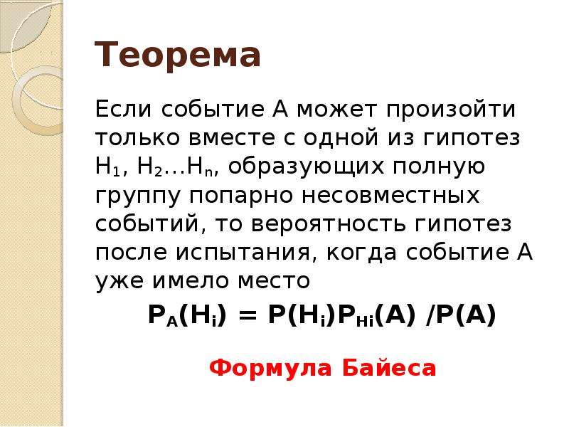 Презентация формула полной вероятности