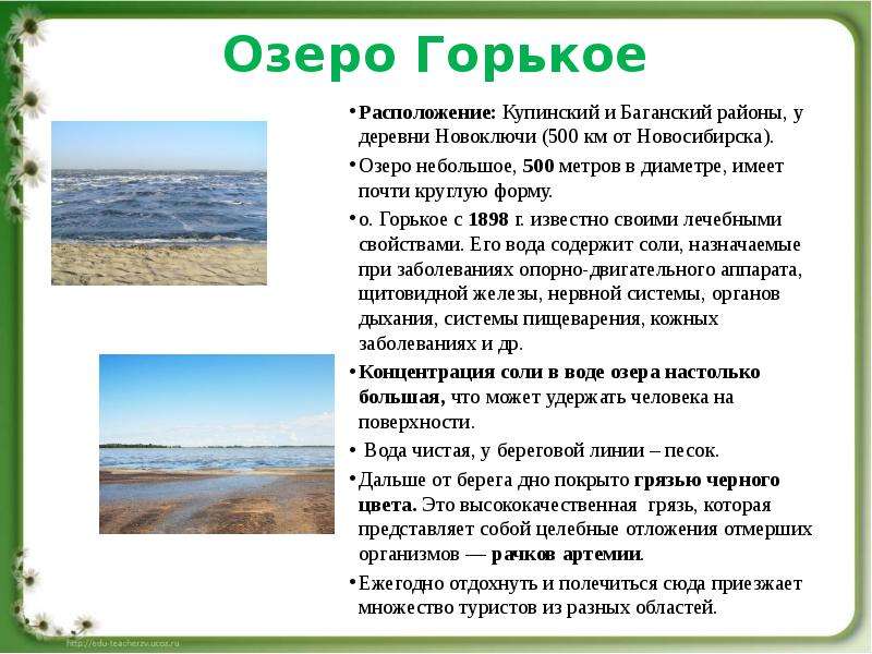 Озеро Горькое Расположение: Купинский и Баганский районы, у деревни Новоключи (500 км от Новосибирск