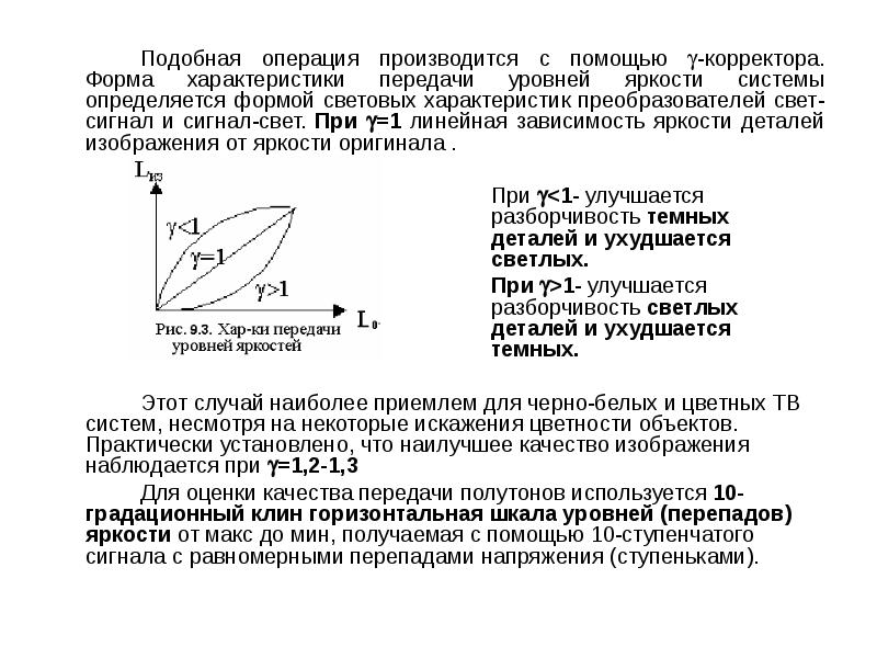 Функция яркости изображения. Характеристика светового изображения. Яркость детали. Разрешающая способность преобразователя свет-сигнал. Горизонтальный профиль яркости вблизи перепада яркости.