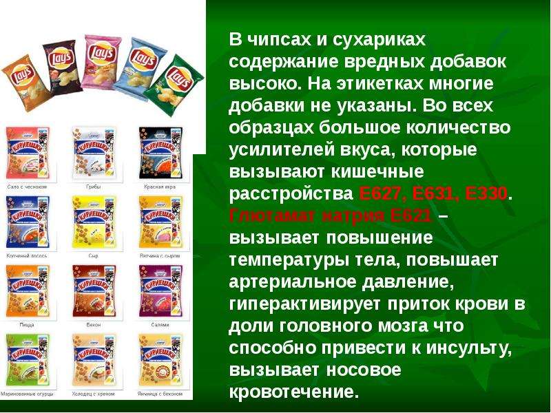 Проект на тему анализ пищевых добавок в продуктах питания их влияние на здоровье человека