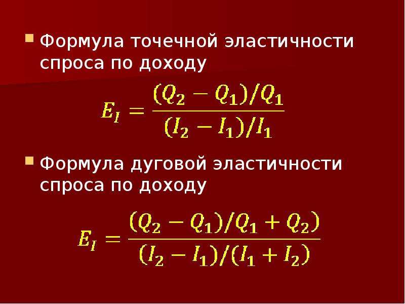 Формула спроса по цене. Формула дуговой (на отрезке) эластичности спроса:. Эластичность спроса формула расчета. Формула расчета дуговой эластичности.