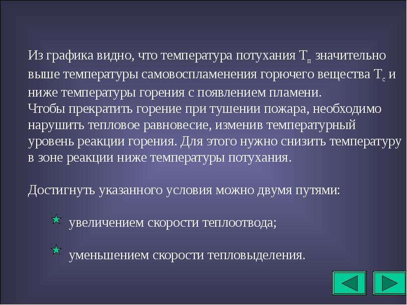 Уровень реакции. Тепловая теория потухания пламени. Температура потухания. Механизм огнетушащего действия. Ингибирующего действия огнетушащие вещества.